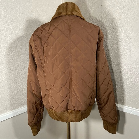 Vintage Talbots Bomber Jacket Brown Quilted Size Large - Picture 4 of 11